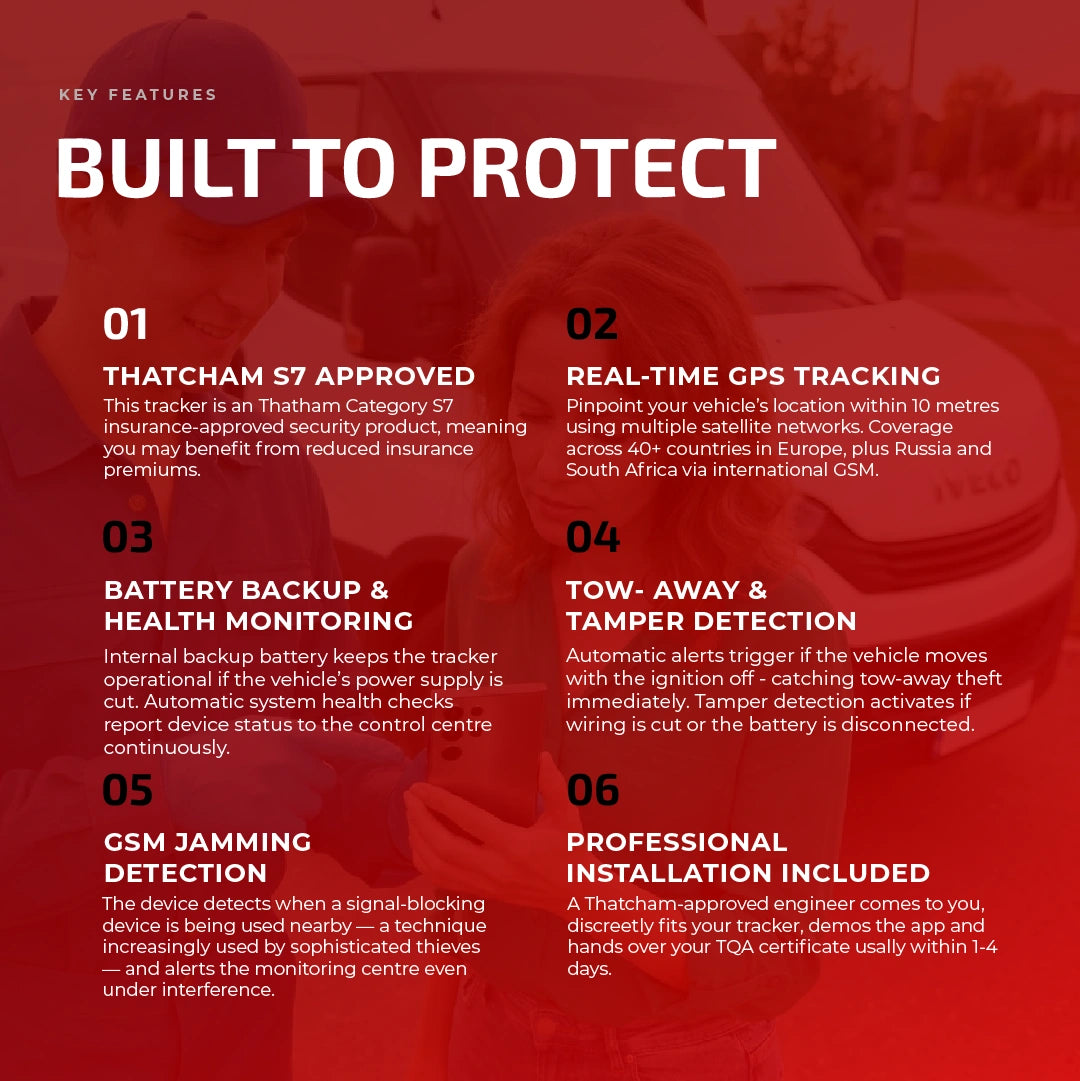 Vodafone S7 Tracker Protect & Connect Key Features - Ghost Installations