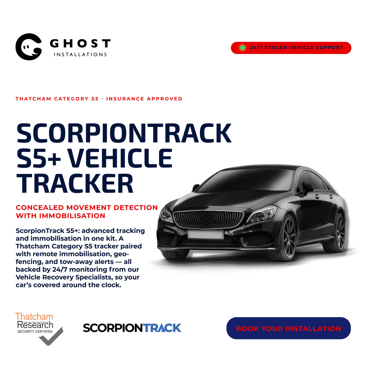 ScorpionTrack S5 Plus Vehicle Tracker - Ghost Installations